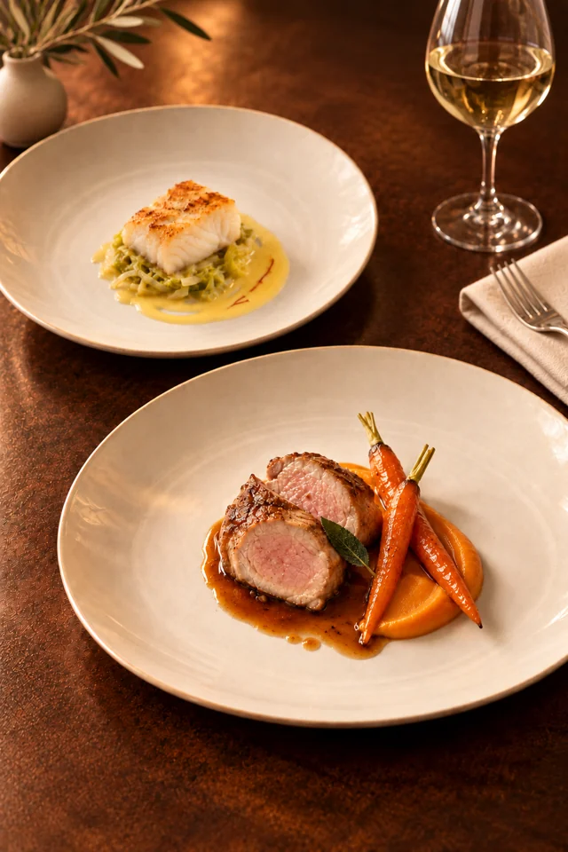 Cabillaud et quasi de veau en portions dégustation