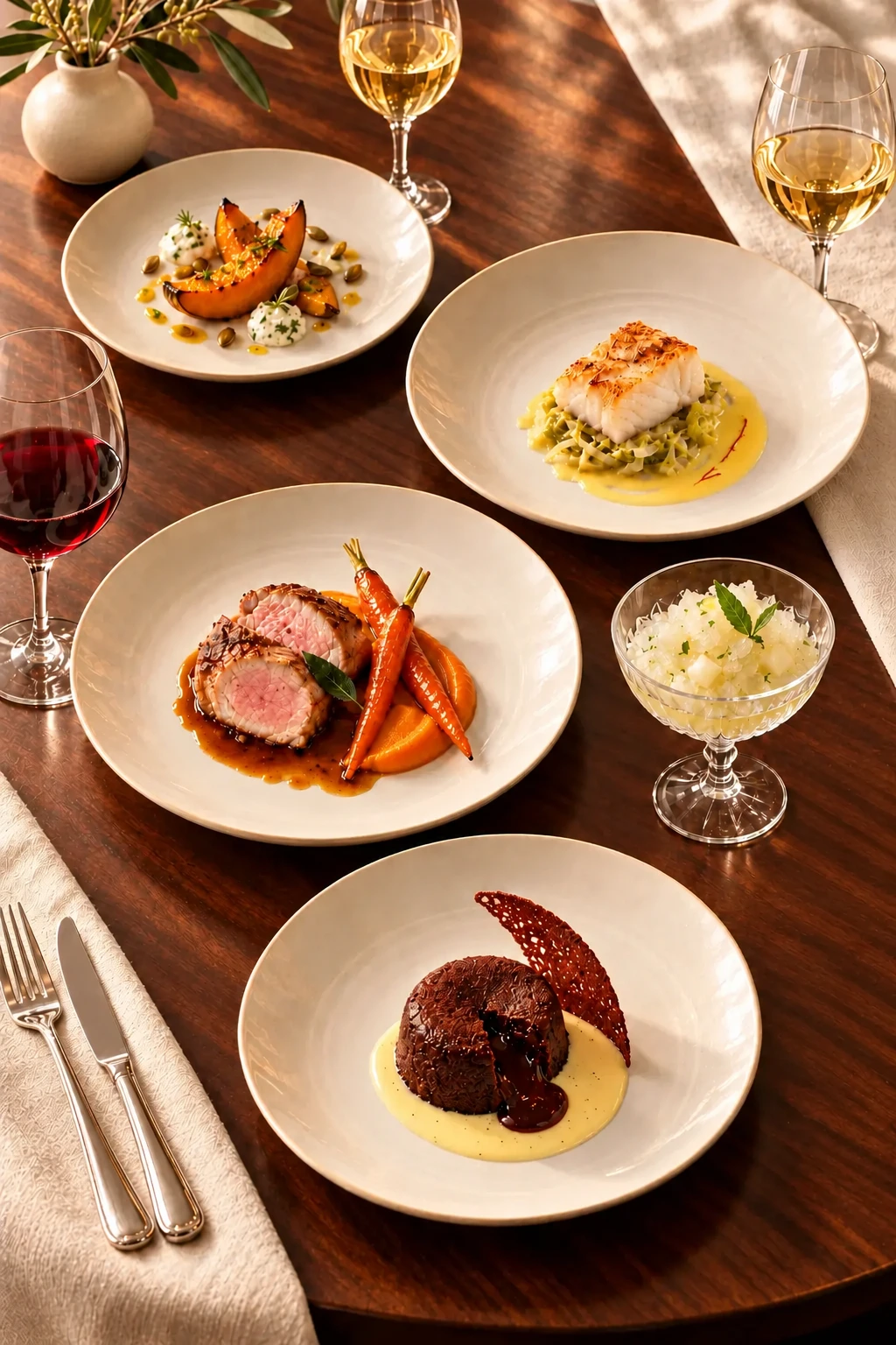 Les nuances du terroir — les cinq services du menu Dégustation